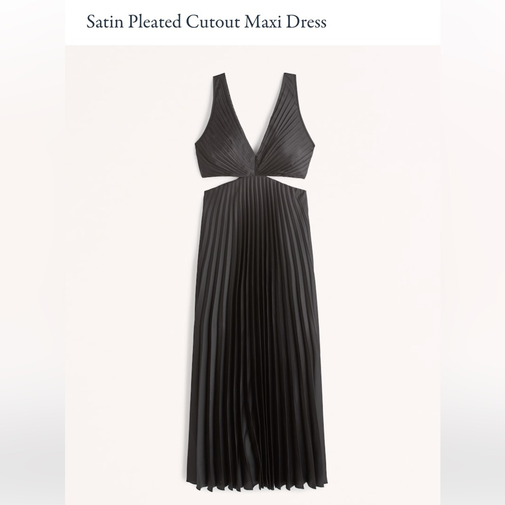 Abercrombie & Fitch Black Pleated Cutout Maxi Dress